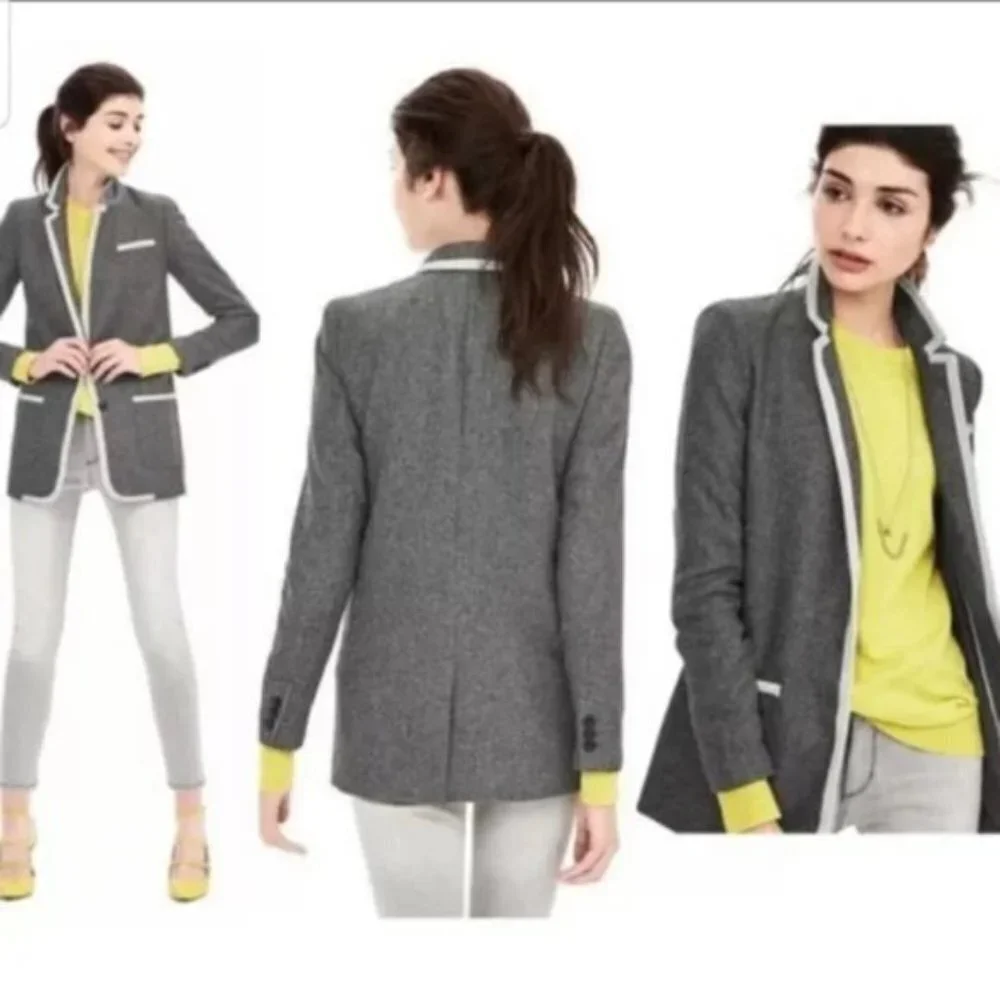 Banana Republic Women’s Wool Notched Collar Button Front Jacket Blazer Size 0 - Picture 1 of 13